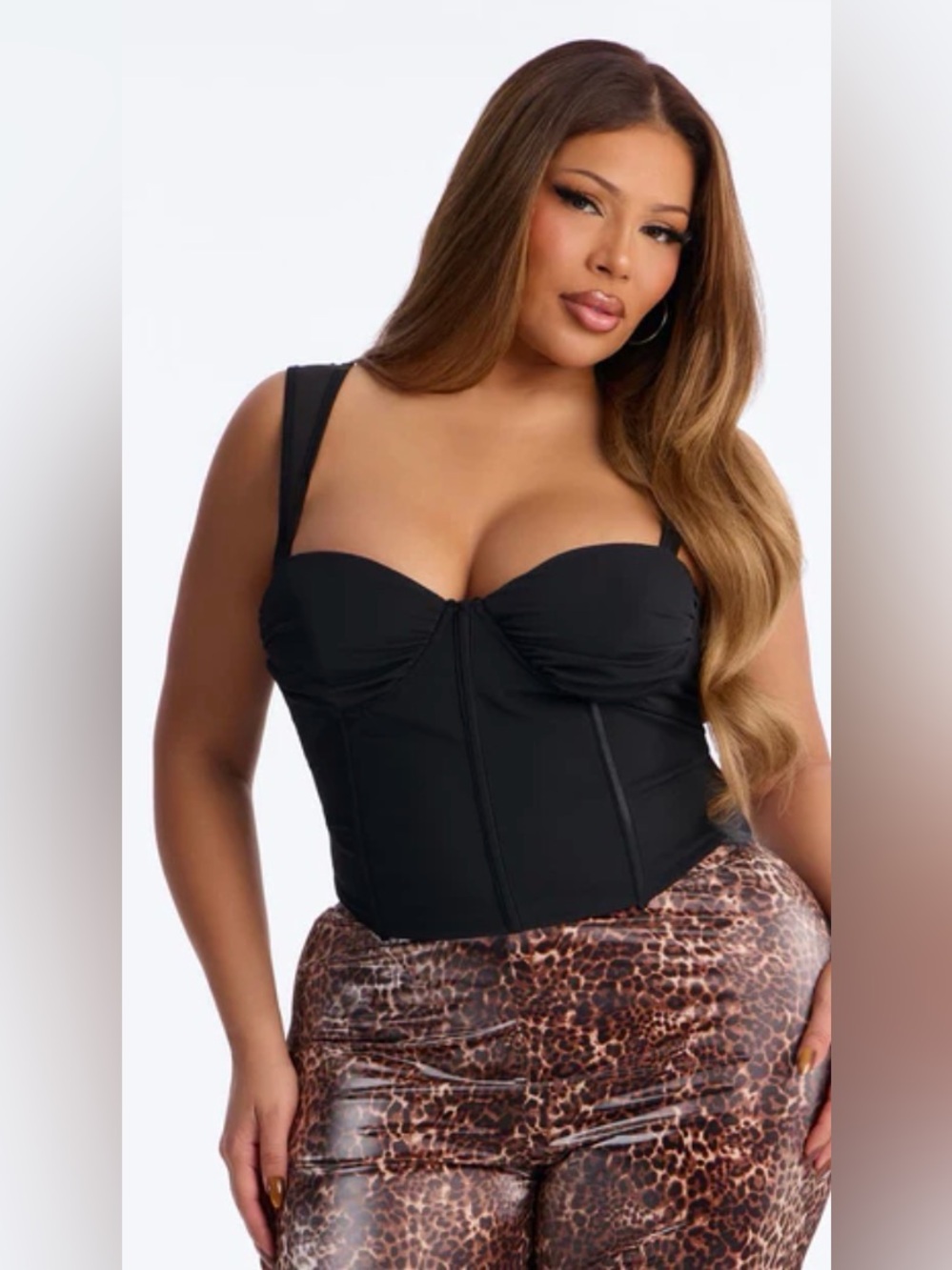 Fashion Nova Black Structured Bustier Top
